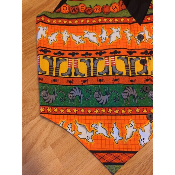 Basic Editions Vest Women Large Black Halloween Ghost Cat Witch Pumpkins Spider - Picture 5 of 11